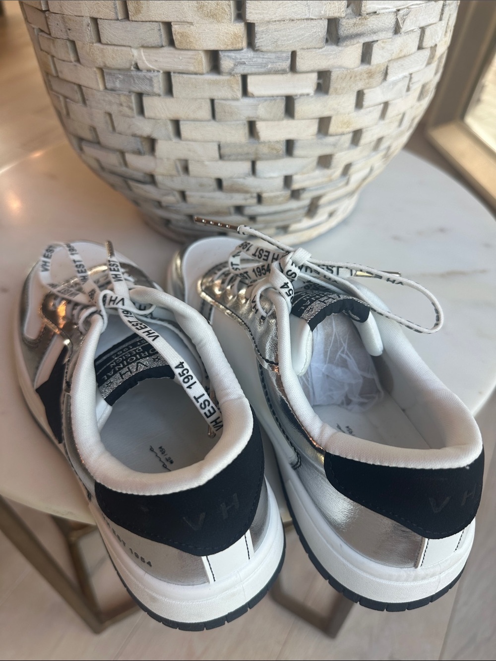 Vintage Havana Silver and Black Low-Top Sneakers - Picture 2 of 8
